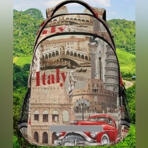 📣 ALAZA Italy Vintage Poster Backpack School Bag Travel Day pack 🆕 😍
